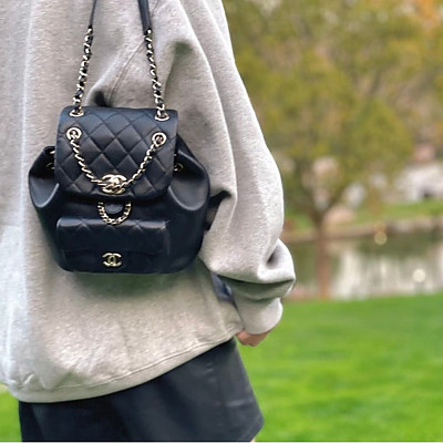 [스페셜오더]CHANEL-AS2908 샤넬 듀마 원포켓 백팩 스몰 카프스킨 블랙 금장