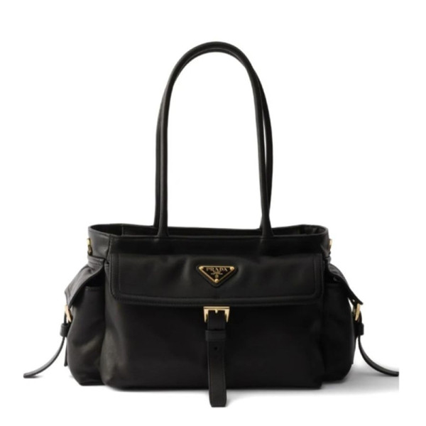 [스페셜오더]PRADA-1BG596 프라다 익스플로어 나파 레더 미디엄 리나일론 토트백 블랙