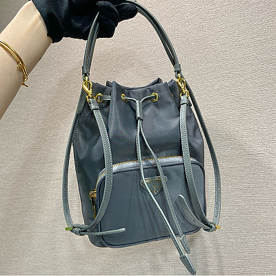 PRADA-1BH038 프라다 버건디 듀엣 리나일론 버킷 백