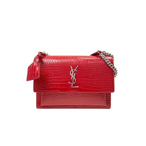 [스페셜오더]SAINT LAURENT-442906 생로랑 에로스 레드 크로커다일 엠보시드 미디엄 선셋백