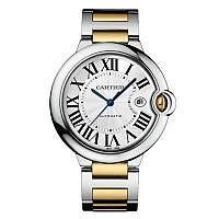 [스페셜오더]Cartier-까르띠에 발롱 블루 드 스틸 핑크다이얼 가죽스트랩 레이디스 워치33mm