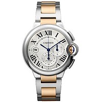 [스페셜오더]Cartier-까르띠에 발롱 블루 드 스틸 핑크다이얼 가죽스트랩 레이디스 워치33mm