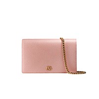 GUCCI-497985 4941 구찌 라이트 블루 가죽 GG 마몽 체인 달린 지갑