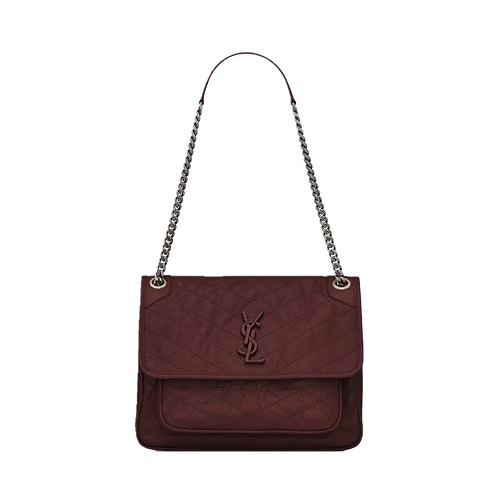 [스페셜오더]SAINT LAURENT-4988940 생로랑 다크 리전 레드 크링클드 퀼티드 미디엄 니키 체인백