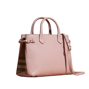 BURBERRY-40494471 버버리 미디엄 브릴리언트 푸시아 가죽 하우스 체크 배너