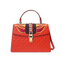 [스페셜오더]GUCCI-431665 6473 구찌 실비 미디엄 레드 탑 핸들백