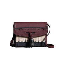 [스페셜오더]BURBERRY-40683441 버버리 송아지 가죽 브로그 프린지 디테일 화이트 크로스바디 백