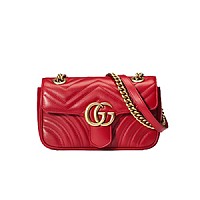 [스페셜오더]Gucci-‎446744 구찌 블랙 GG 마몽 미니 숄더백 22cm