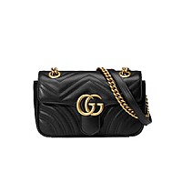 [스페셜오더]Gucci-‎446744 구찌 블랙 GG 마몽 미니 숄더백 22cm