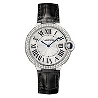 [스페셜오더]Cartier-까르띠에 발롱 블루 드 스틸 핑크다이얼 가죽스트랩 레이디스 워치33mm