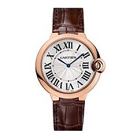 [스페셜오더]Cartier-까르띠에 발롱 블루 드 스틸 핑크다이얼 가죽스트랩 레이디스 워치33mm
